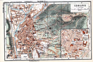 Coburg 1962 orig Stadtplan, Karte + Reisef (5 S.) Veste Hofgarten Glockenberg - Picture 1 of 3