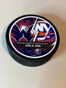 NY Islanders vs WSH Capitals Match Puck 4/6/25 Alex Ovechkin 895 *IN HAND* - Picture 1 of 3