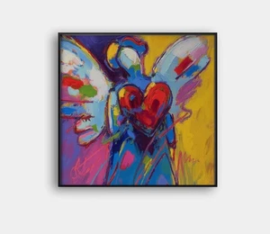 💖 Angel with Heart Giclée 🕊️ 24x24 Fine Art | COA | "Framed" by Peter Max V1 - Picture 1 of 8