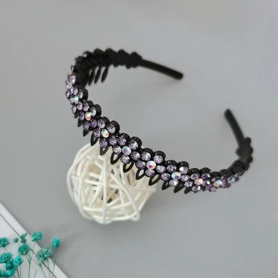 Moda Niña Flor de Cristal con Dientes Diadema Diadema Banda para el Cabello Prendas para la Cabeza ✔ Foto 1 de 4