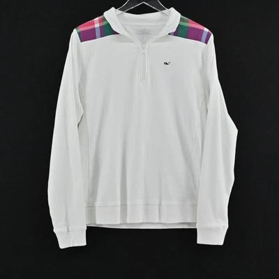 Jersey Vineyard Vines para mujer Tiddings tartán talla XL Preppy cremallera 1/4 Foto 1 de 4