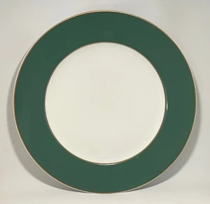 RAYNAUD "Horizon"  11.75" Green with Gold Trim Charger Presentation Plate France - Picture 1 of 5