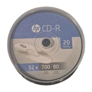HP-20pk 52x 700 MB / 80 Mins CD-R-20 Pk Spindle Blank CDs New Sealed - Picture 1 of 4