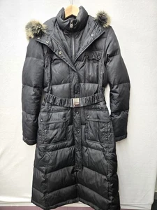 LAUNDRY BY SHELLI SEGAL DAUNEN-/FEDERNFÜLLUNG FELLBESATZ KAPUZENMANTEL IN SCHWARZ MED - Bild 1 von 5