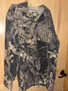 Cabelas Kids 16 Reg Boy Denim Shirt Camo Mossy Oak Long Sleeve Button Up Hunting - Picture 1 of 4