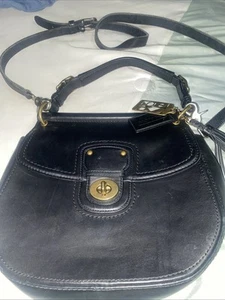 coach black leather purse - Picture 1 of 8