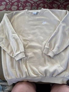 Nike Sportswear Club Fleece Sweatshirt Girls XL Beige Pullover Logo (AH) - Picture 1 of 5