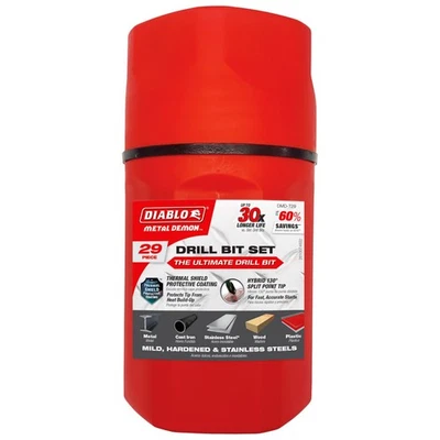 Набор из 29 металлических сверл Diablo Demon™ для мягкой, закаленной и нержавеющей стали - Изображение 1 из 2