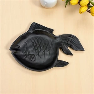 Vintage Gusseisen Fisch Aschenbecher Schmuck Seifenschale gemarkt 7 1/2" See Haus rustikal - Bild 1 von 10