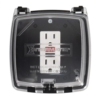 Intermatic WP1020C Weather Proof Plastic Receptacle Cover Accommodates Single... - Image 1 of 4