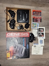 Sega Genesis II Console Boxed Three Controllers Tested Original Box  See Pic