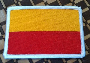 BANDERA DE BOGOTÁ COLOMBIA BORDADA Parche Hierro Emblema Militar Borde Blanco - Imagen 1 de 1