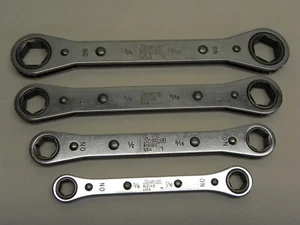 Snap-On 4 Piece 6 Point SAE Ratcheting Box Wrench Set - Bild 1 von 14