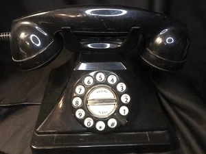 VINTAGE MICROTEL BLACK RETRO PHONE MODEL # 948 PUSH BUTTON Land line - Picture 1 of 7