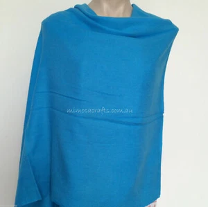 Womens Cashmere Scarves - 100% Pashmina Shawls Teal Colour Stole Warm Scarf Wrap - Bild 1 von 1