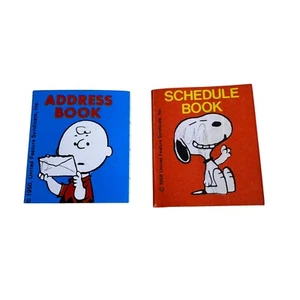 Vintage Peanuts Address Schedule Books Snoopy Charlie Brown Original Unused Mini - Picture 1 of 7