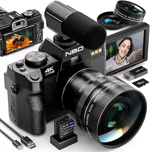 4K 48MP Digital Camera 16X Autofocus Vlogging Camera w/2 batteries Photography - Picture 1 of 11