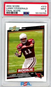 Rare 2004 Score LARRY FITZGERALD Cardinal FINAL 5/8 RC # 373 PSA 9 Pop 1 Highest