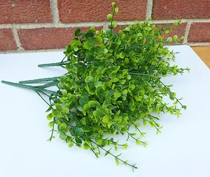 4 Pcs 7 stems Mini leaf Bushes Artificial Plastic Plants Grass - Picture 1 of 6