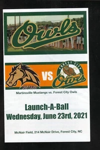 Forest City Owls 2021 Launch-A-Ball Brochure Coastal Plain League - Foto 1 di 1