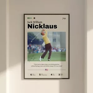 Póster de Jack Nicklaus, regalo de ventilador de impresión de golf, iconos de golf de Nicklaus arte impreso - Imagen 1 de 10