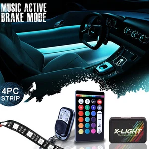 Car/Truck Interior LED Strip Flexible Light Kit -RGB Color Change + Brake Mode - Picture 1 of 8