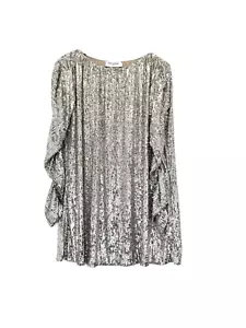 Saint Laurent Silver Sequins Mini Dress Size M - Picture 1 of 13