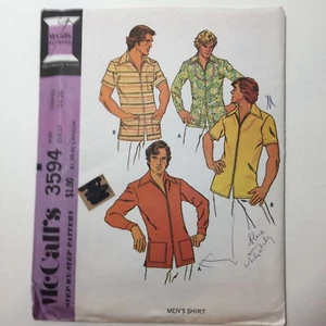 McCall's 3594 Size Small 34-36 Men's Zippered Shirt - Picture 1 of 3
