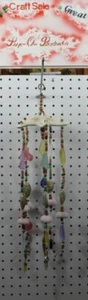 Starfish Wind Chime w/Beach Glass, Abalone Shells, Glass Beads and Wood Beads - Foto 1 di 4