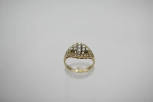 Damen Art Deco Ring 585er Gelbgold 9 Brillanten & 22 Diamanten Gr. 50 3,3g - Picture 1 of 5