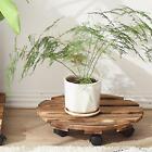 Movable Plant Tray Pots Roller Base Wood Ornament With Caster Wheel Pot Mover