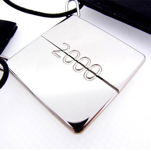 HERMÈS Ciondolo Collana Hermes Argento Nero Donna Autentico Usat