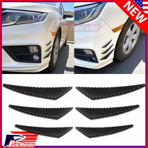 Universal Carbon fiber Front Body Bumper Lip Splitter Diffuser Canards Fin Kit A - Picture 1 of 3