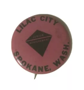 Spilla Lilac City Junior Achievement Spokane Wa pulsante vintage retro isola Pacifico - Foto 1 di 6