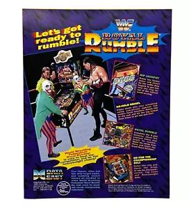 Data East WWF Royal Rumble Flipper Flyer Original 90er Jahre Promo Spiel Kunst Vintage WWE - Bild 1 von 12