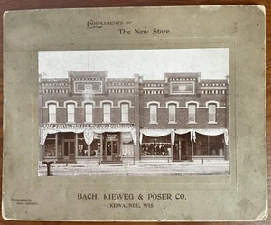 1890's BACH KIEWEG & POSER Co Photograph KEWAUNEE Wis General Hardware Store - Picture 1 of 5