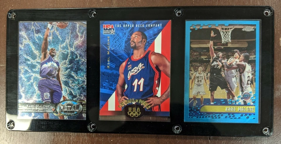 PLACA DE 3 TARJETAS KARL MALONE UTAH JAZZ EL CARTERO Foto 1 de 1