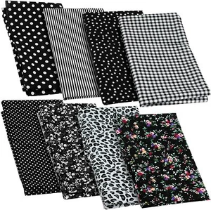 Stoffpaket: 9 Patchwork Stoffe a. Baumwolle, Baumwollstoffe, 50 x 50 cm, schwarz - Bild 1 von 10