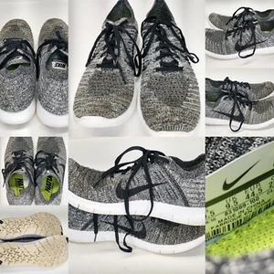 Nike Free RN Flyknit 831069-100 Mens Gray/White Mesh Sneakers Shoes Size US 10.5 - Picture 1 of 9