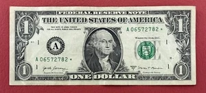 USA Replacement/Star $1 Dollar Bill 2017-A "A1-Boston" VG-VF. #PL2904 - Picture 1 of 2