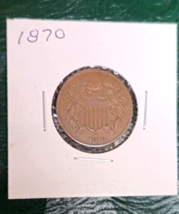 1870 2C Piece - High Grade - Full Motto - Strong Devices - Picture 1 of 4