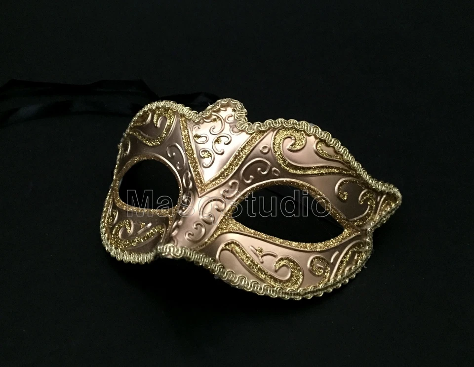 Couple Masquerade Mask Silver Gold Set Steampunk School Prom cocktail Party - Image 1 of 1