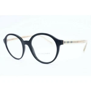 New Burberry B 2254 3001 Round Black Eyeglasses Women's Frames 49mm - Picture 1 of 5