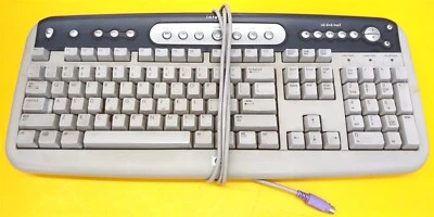 ⭐️⭐️⭐️⭐️⭐️ HP 5185-1596 Wired Standard Keyboard Multi-Media Buttons Gray - Image 1 of 4