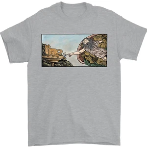 Divertente Gatto Creazione T-Shirt 100% Cotone - Foto 1 di 96