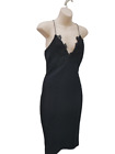 Czarna seksowna sukienka rozmiar 12 wieczorowa impreza damska elastyczna damska haftowana