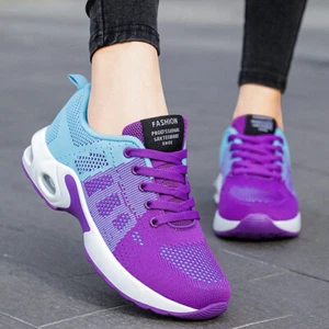 Casual Shoes Breathable Lightweight Mother Shoes Lace-up Cushioned Sneakers Wome - Picture 1 of 9