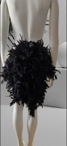 Feather bustle Short Tie On White Red Black Showgirl Burlesque Dancer Festival - Picture 1 of 7