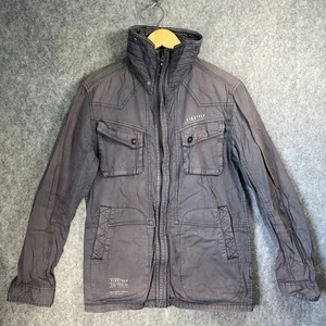 Chaqueta Firetrap Utility Estilo Militar Gris Cremallera Completa Banda Cuello Talla Mediana - Imagen 1 de 17