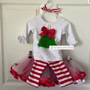 Neu mit Etikett Mud Pie Baby Mädchen Weihnachten Rentier Tunika und rot karierte Leggings 12-18M - Bild 1 von 1
